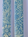 Set of  2 Taper Candles Blue marigold by William Morris