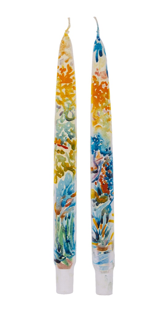 The Artist's Garden at Saint-Clair, Henri-Edmond Cross - Set of  2 Taper Candles