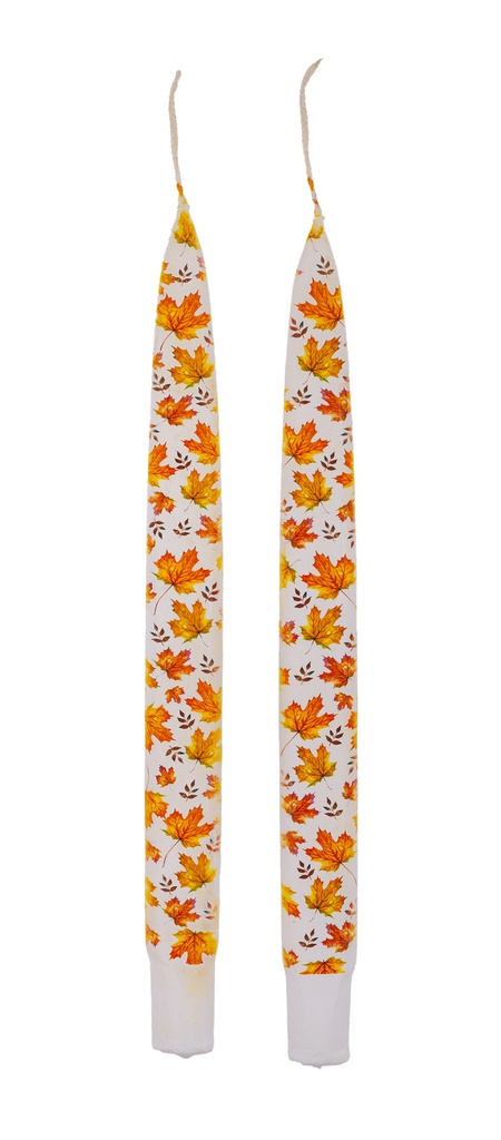 Fall Leaves - Set of  2 Taper Candles