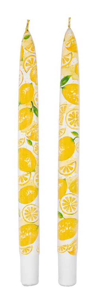 Lemons - Set of 2 Taper Candles